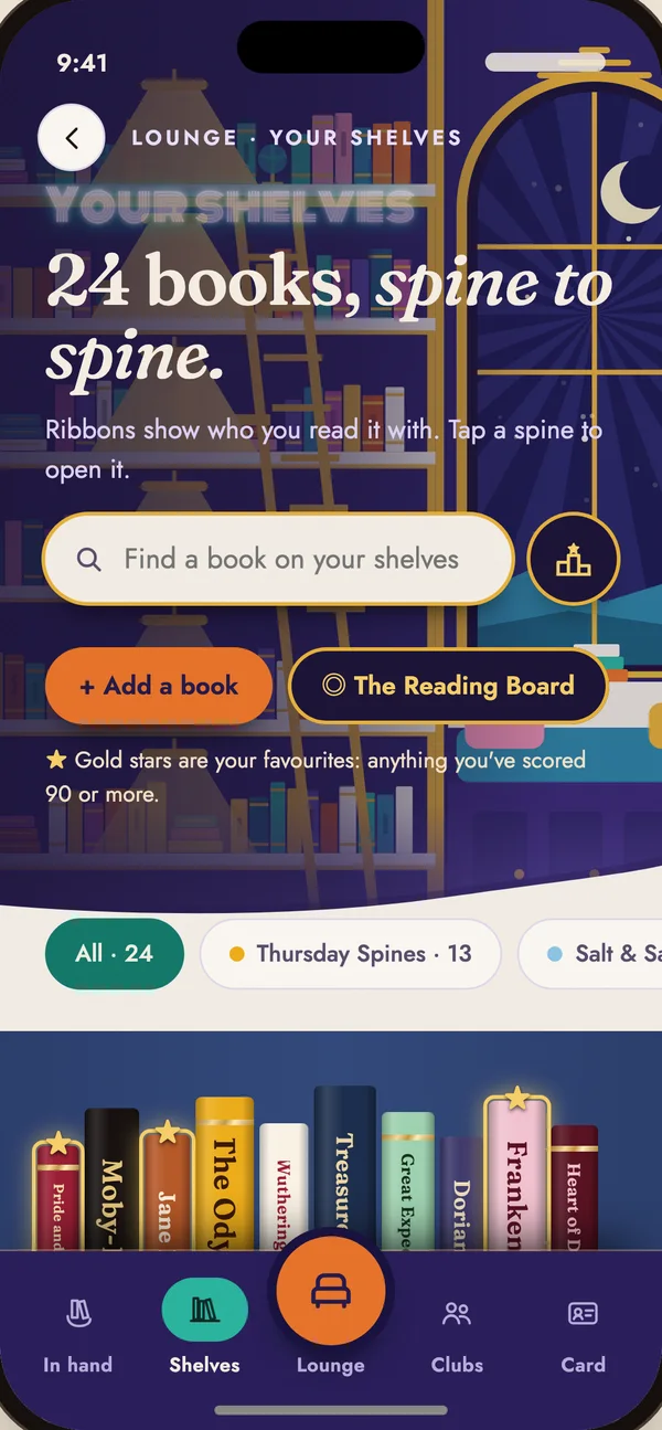 Your shelves: 24 books, spine to spine